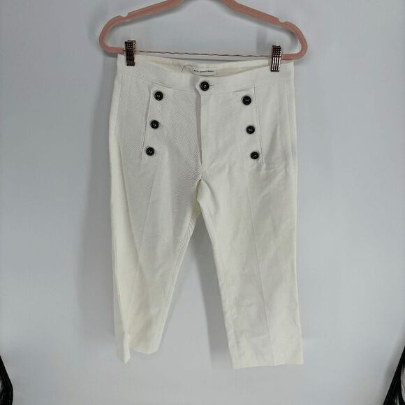 Isabel Marant Etoile Macey trouser womens white new cropped structured pant 36 - Picture 1 of 6
